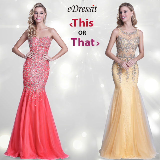 Strapless Sweetheart Beaded Coral Prom Gown
