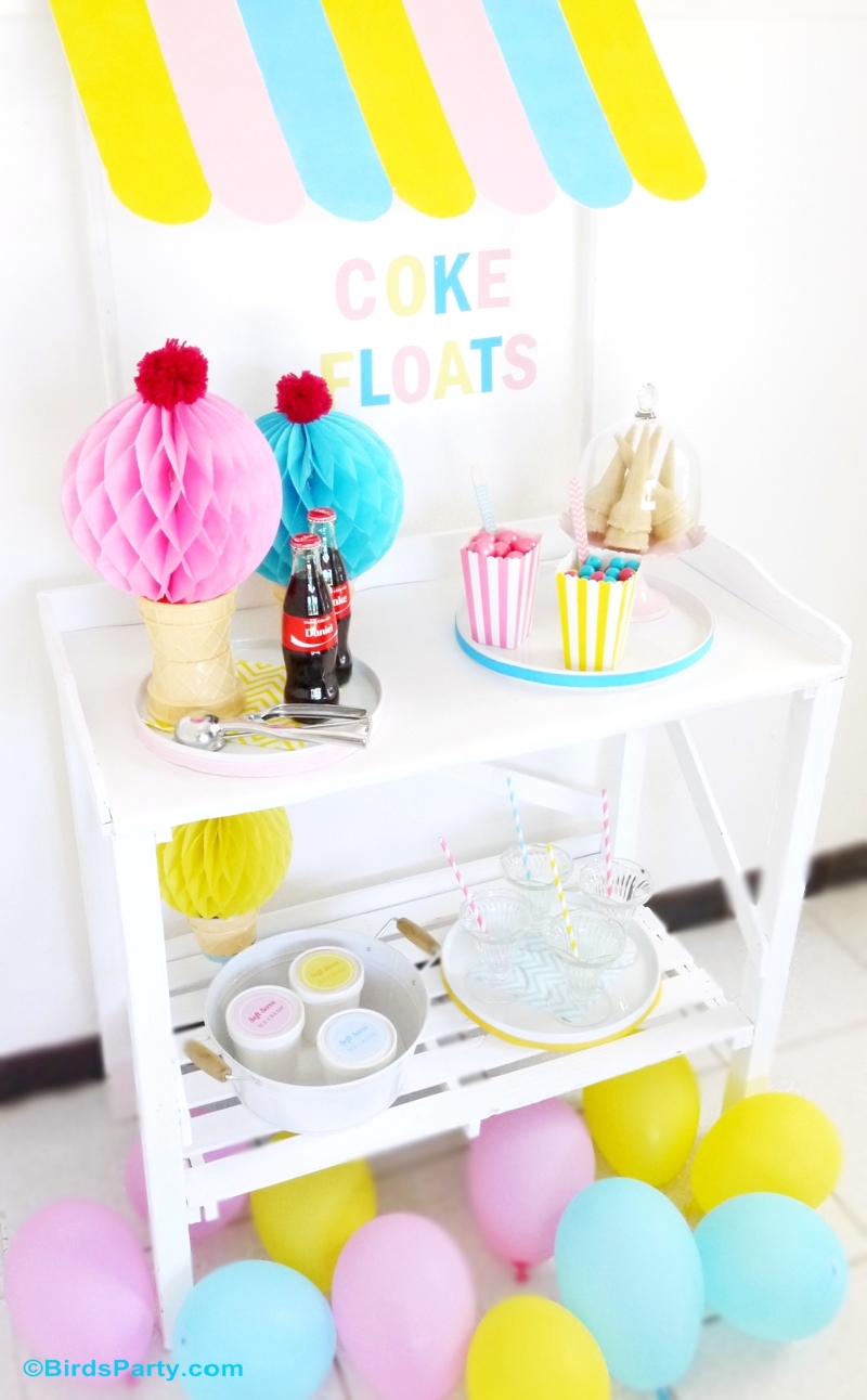 DIY Ice Cream Stand Awning for Your Party - BirdsParty.com