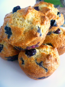 Light delicate muffins laced with the bright taste of lemon and bursting with plump juicy blueberries.  What could be more comforting for breakfast than that?  Slice of Southern