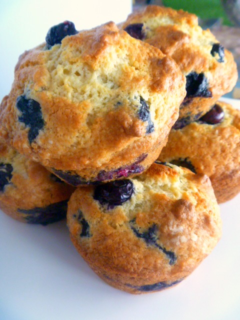Light delicate muffins laced with the bright taste of lemon and bursting with plump juicy blueberries. What could be more comforting for breakfast than that? Slice of Southern