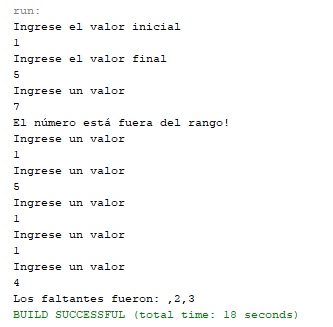 Mostrar el númerto faltante en Java
