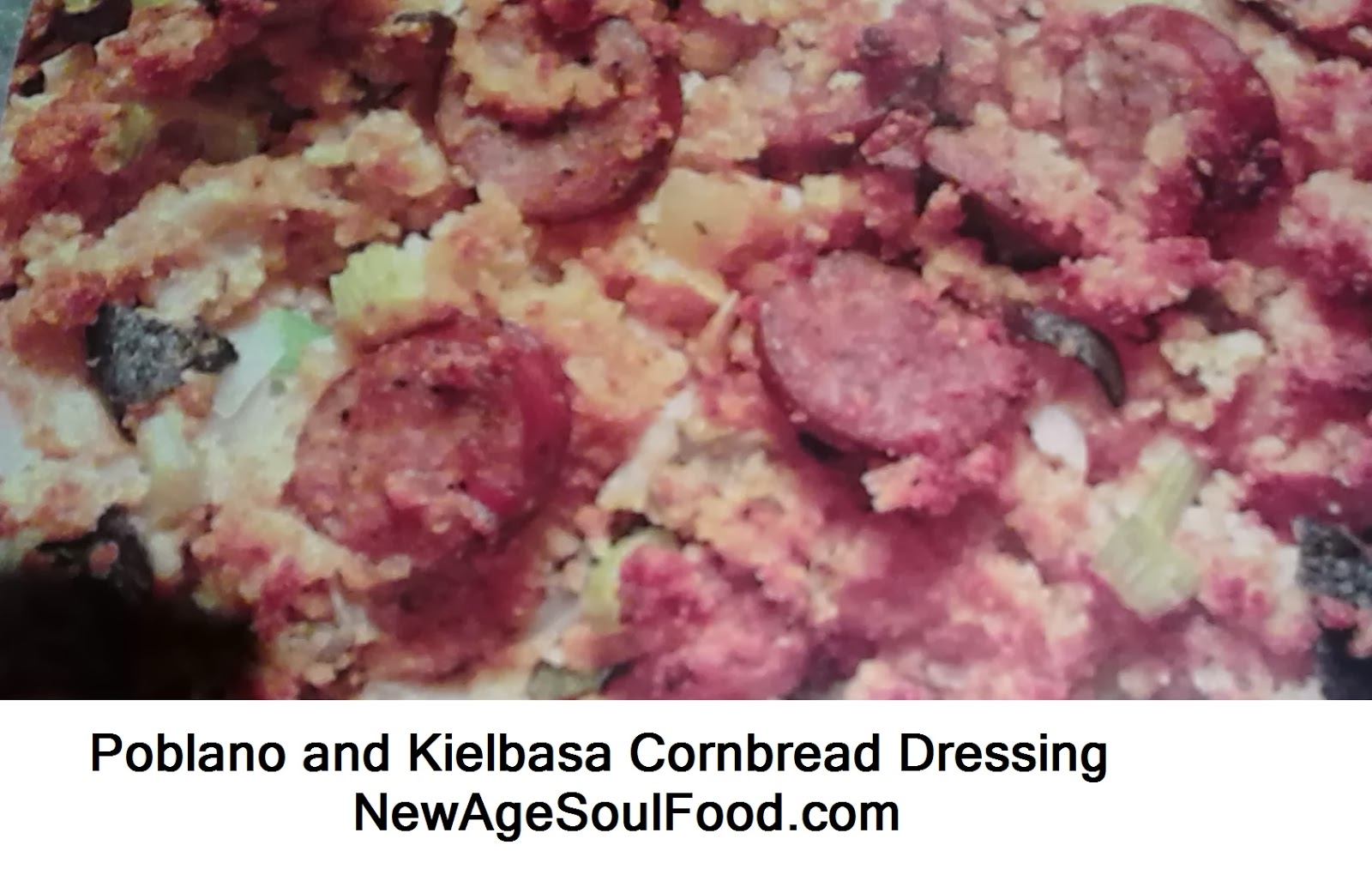 New Age Soul Food Polbano and Kielbasa Cornbread Stuffing