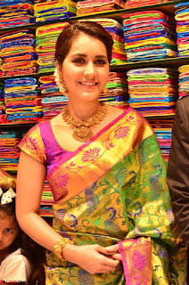 Raashi Khanna in colorful Saree looks stunning at inauguration of South India Shopping Mall at Madinaguda ~  Exclusive Celebrities Galleries 006