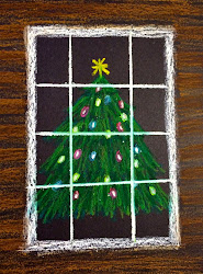 christmas tree pastel oil project designs projects kathy angelnik snowstorm drawing pastels chalk window holiday trees winter activities snow classroom