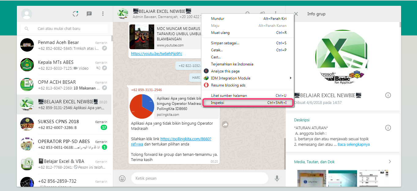 cara mengambil kontak grup wa dan