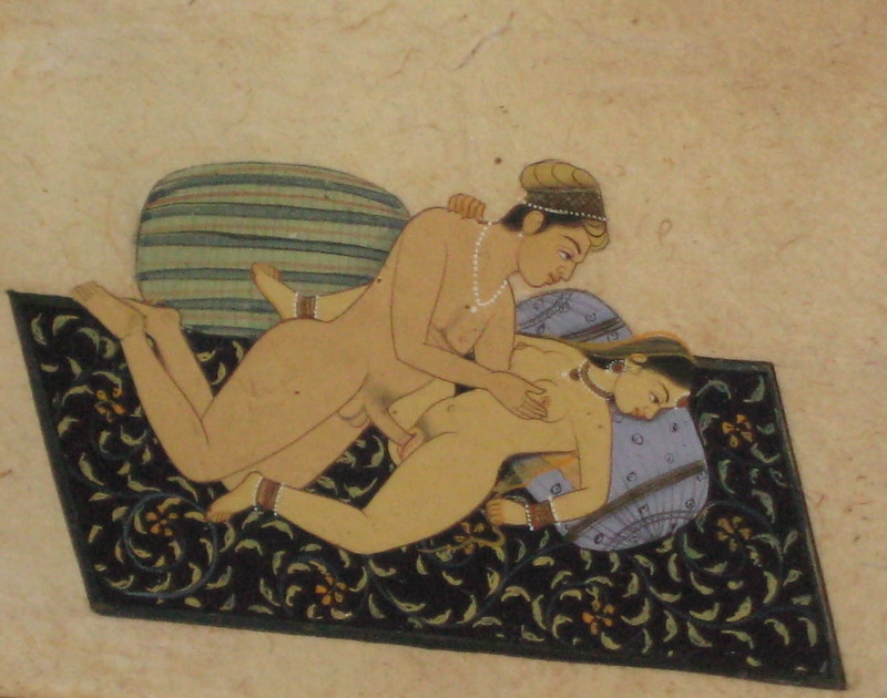 Coupling of Man and Woman, Erotic Miniature Painting c1900