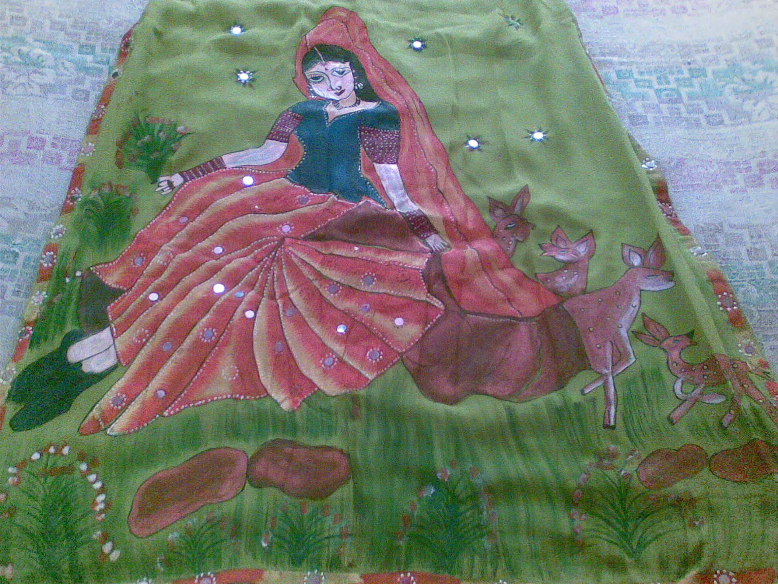 Arts and Crafts Collection Fabric Painting on dress
