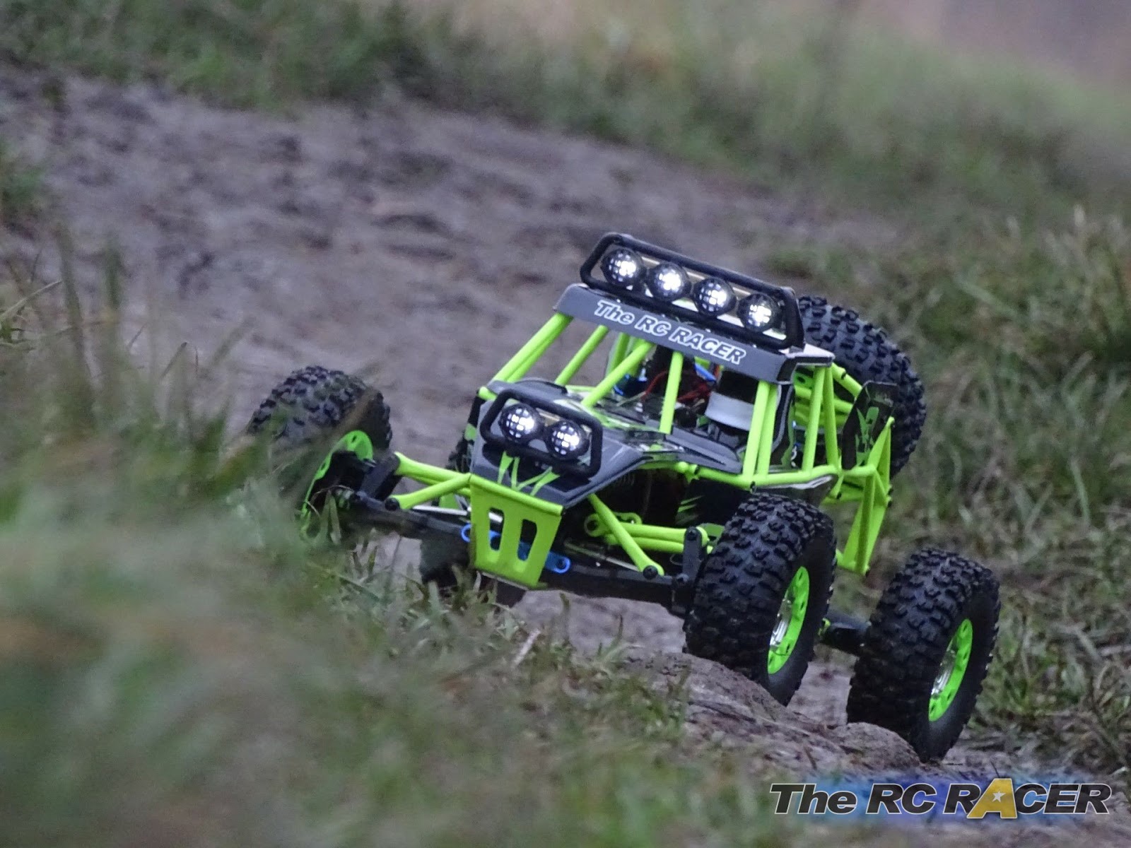 rc car going across water