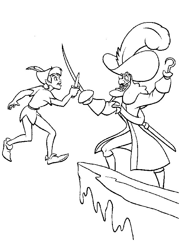 Peter Pan and Captain Hook coloring ~ Child Coloring