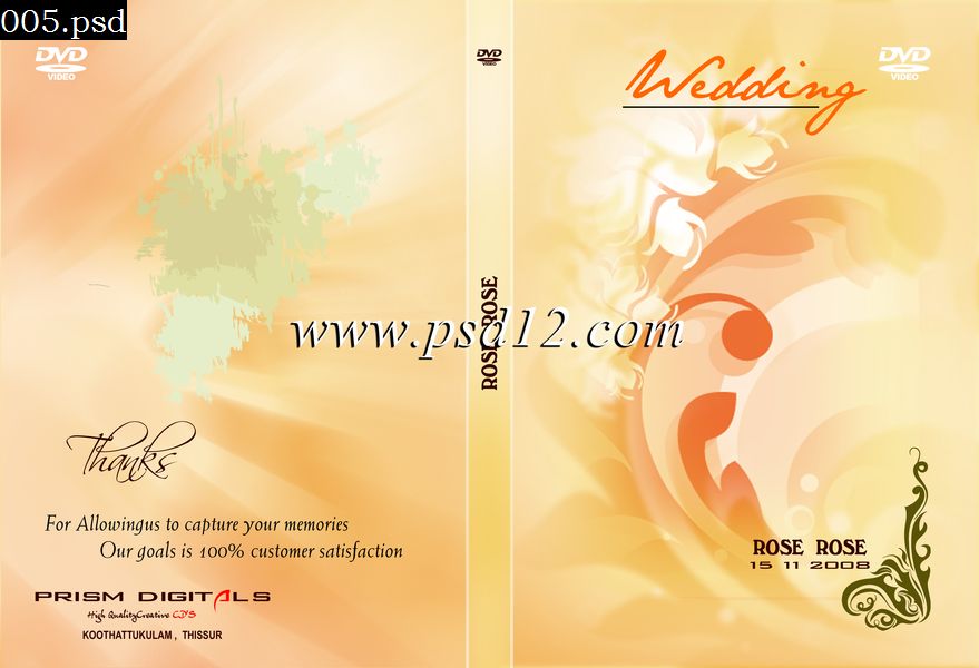 free wedding dvd cover template psd