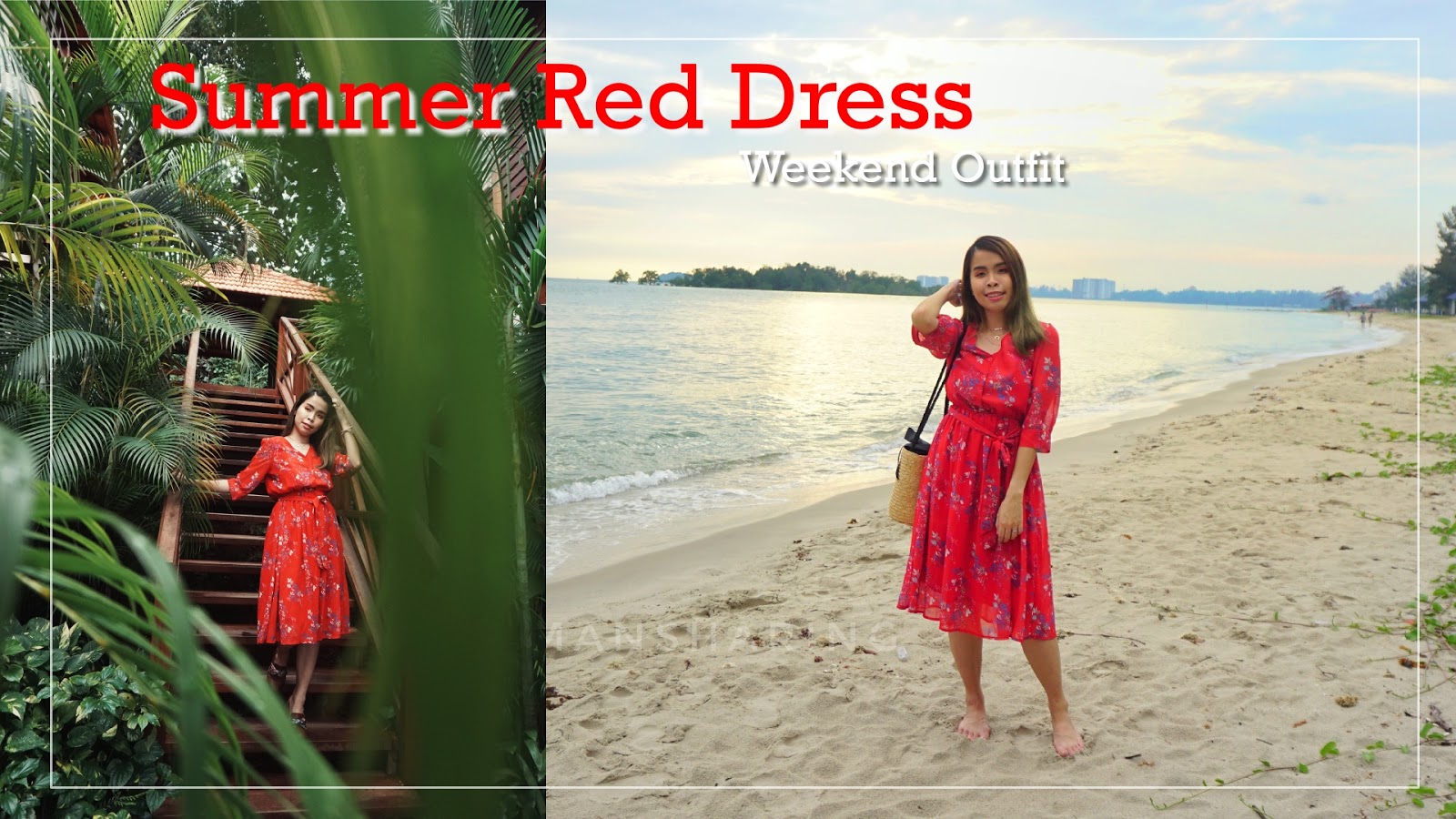 red beach outfit