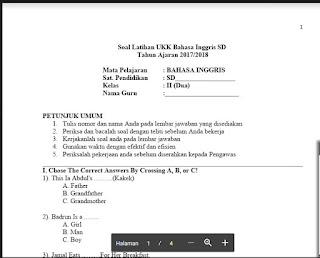 Kumpulan Soal Latihan UKK Kelas 2 SD/MI Lengkap