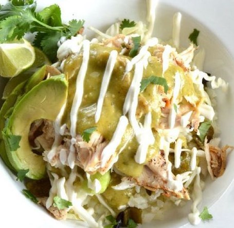 CHICKEN VERDE TACO BOWLS CHICKEN VERDE TACO BOWLS