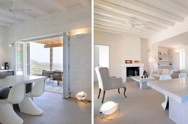 Interior en total white para una casa en Patmos chicanddeco