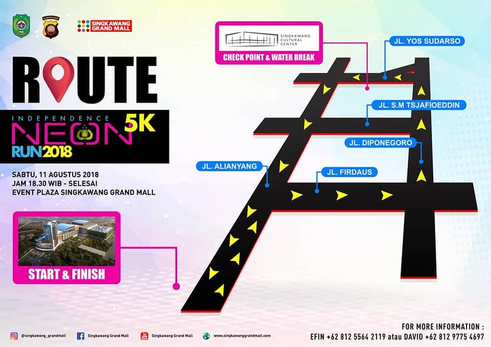 Independence 5K Neon Run Route 2018