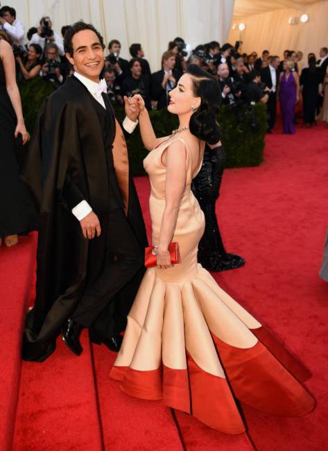 Dita von Teese and Zac Posen at the Met Gala 2014