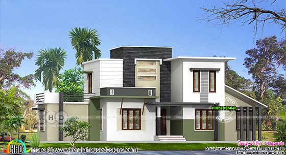 Modern flat roof 4 bedroom house architecture Modern flat roof 4 bedroom house architecture