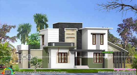 Modern flat roof 4 bedroom house architecture