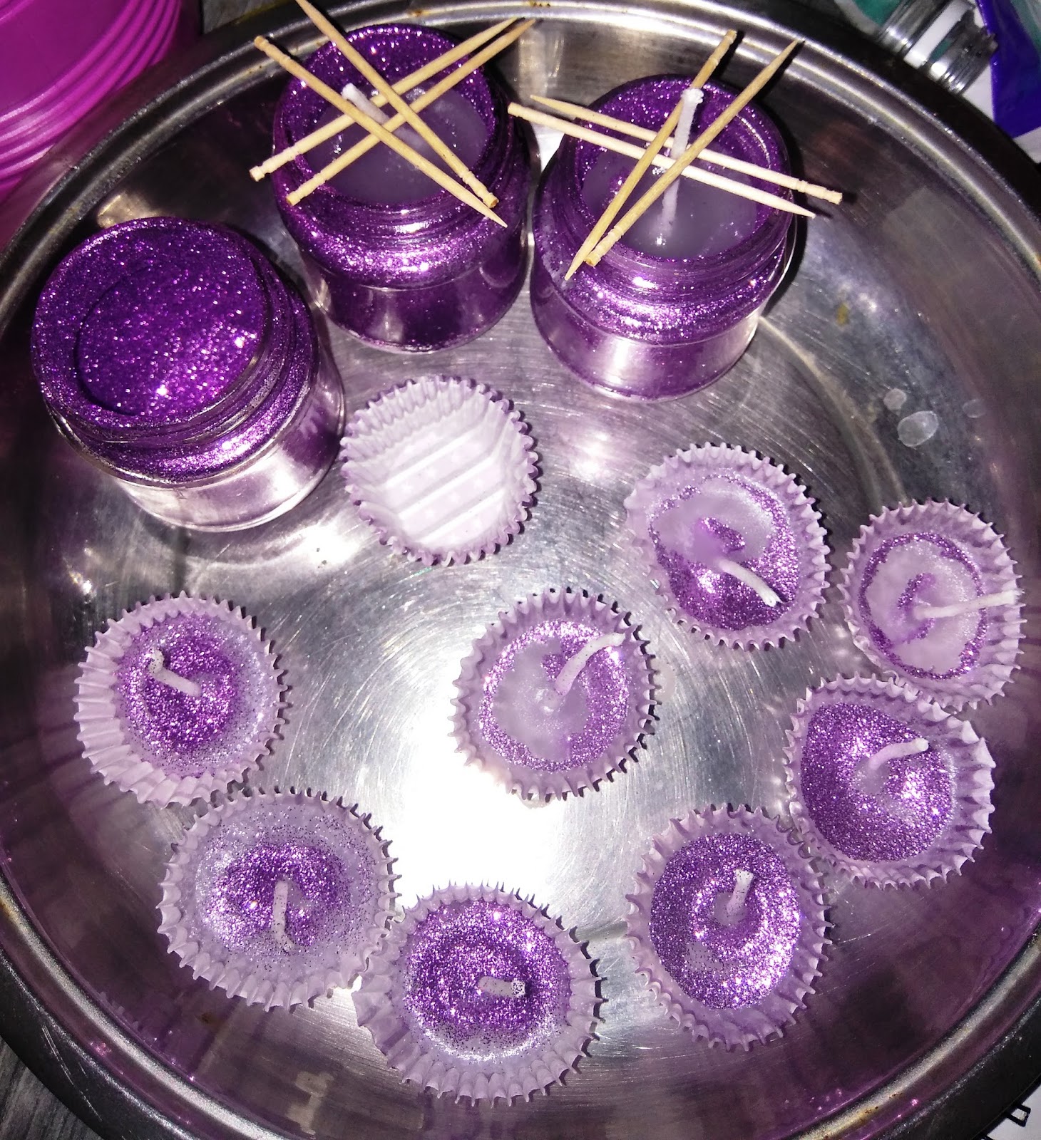 Raji's Craft Hobby Make your own Glitter Jar and Tealight Candles at home