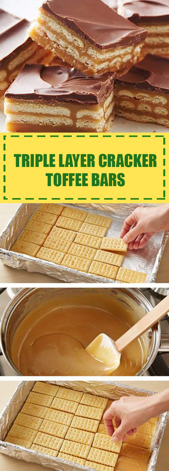 Triple Layer Cracker Toffee Bars Triple Layer Cracker Toffee Bars