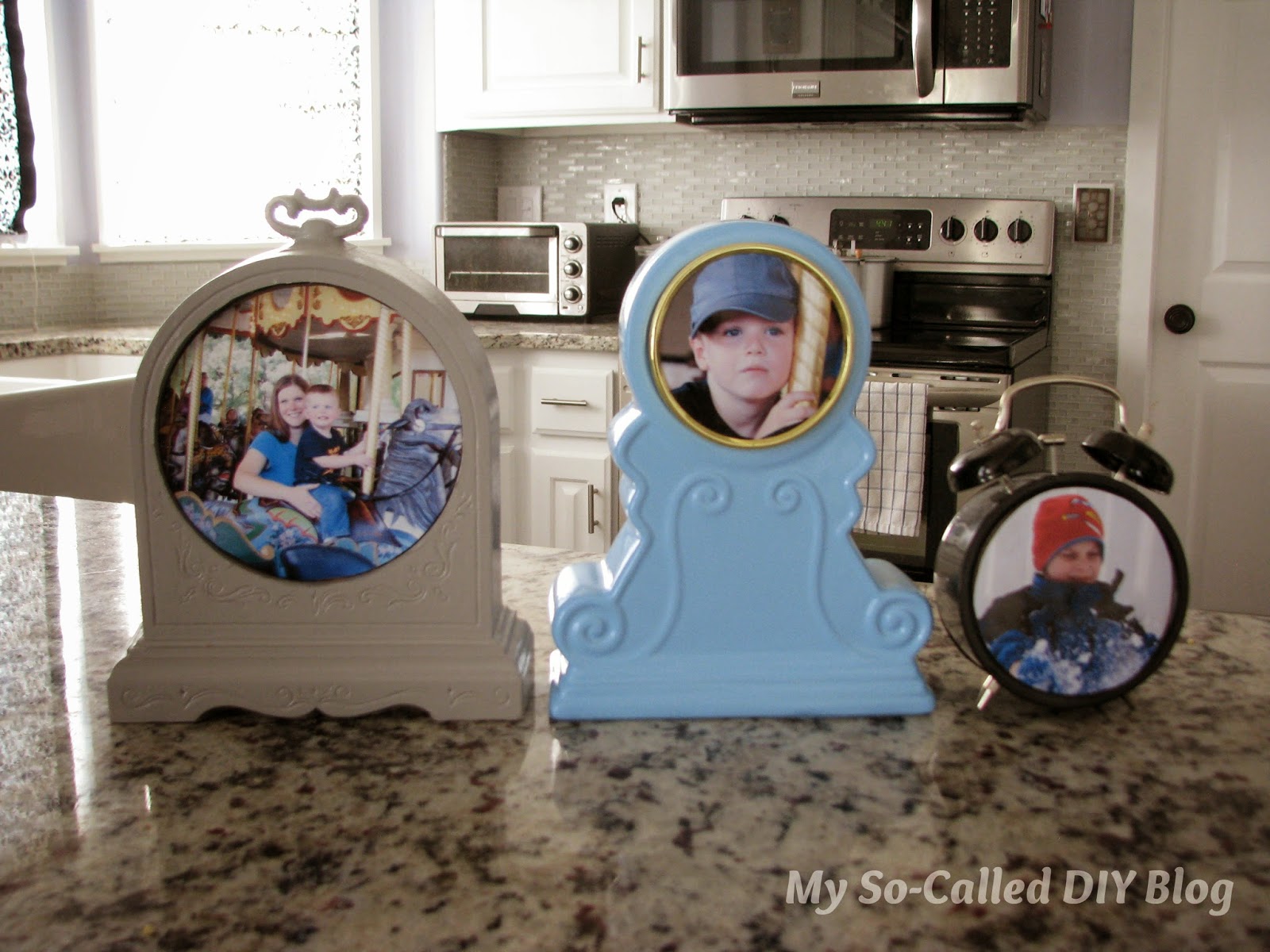 My So-Called DIY Blog: Using Table Clocks as Picture Frames