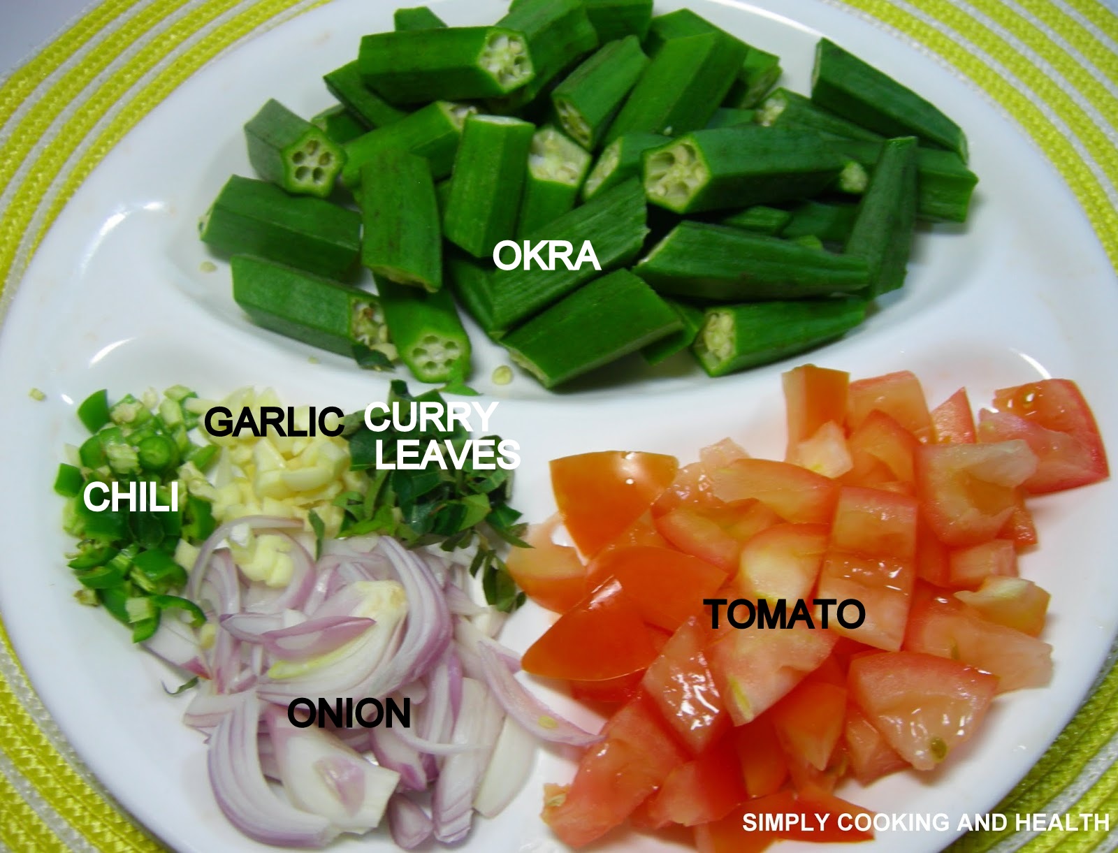 Simply Cooking and Health Okra with tomato stirfry