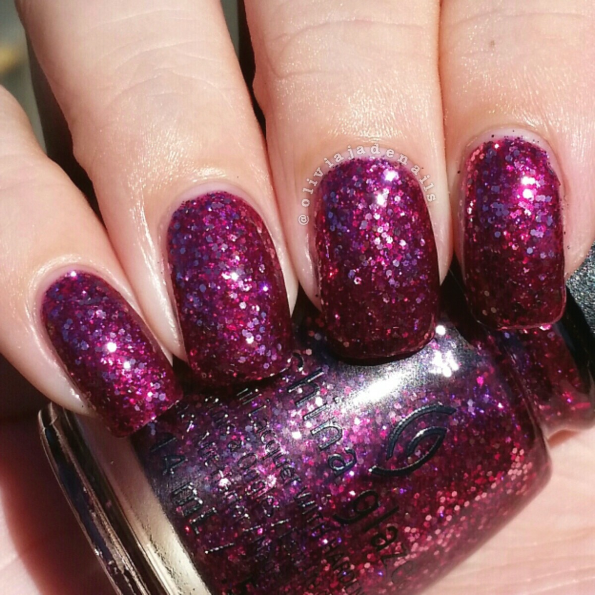 China Glaze Turn Up The Heat swatched by Olivia Jade Nails