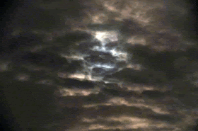 clouds, night, moon