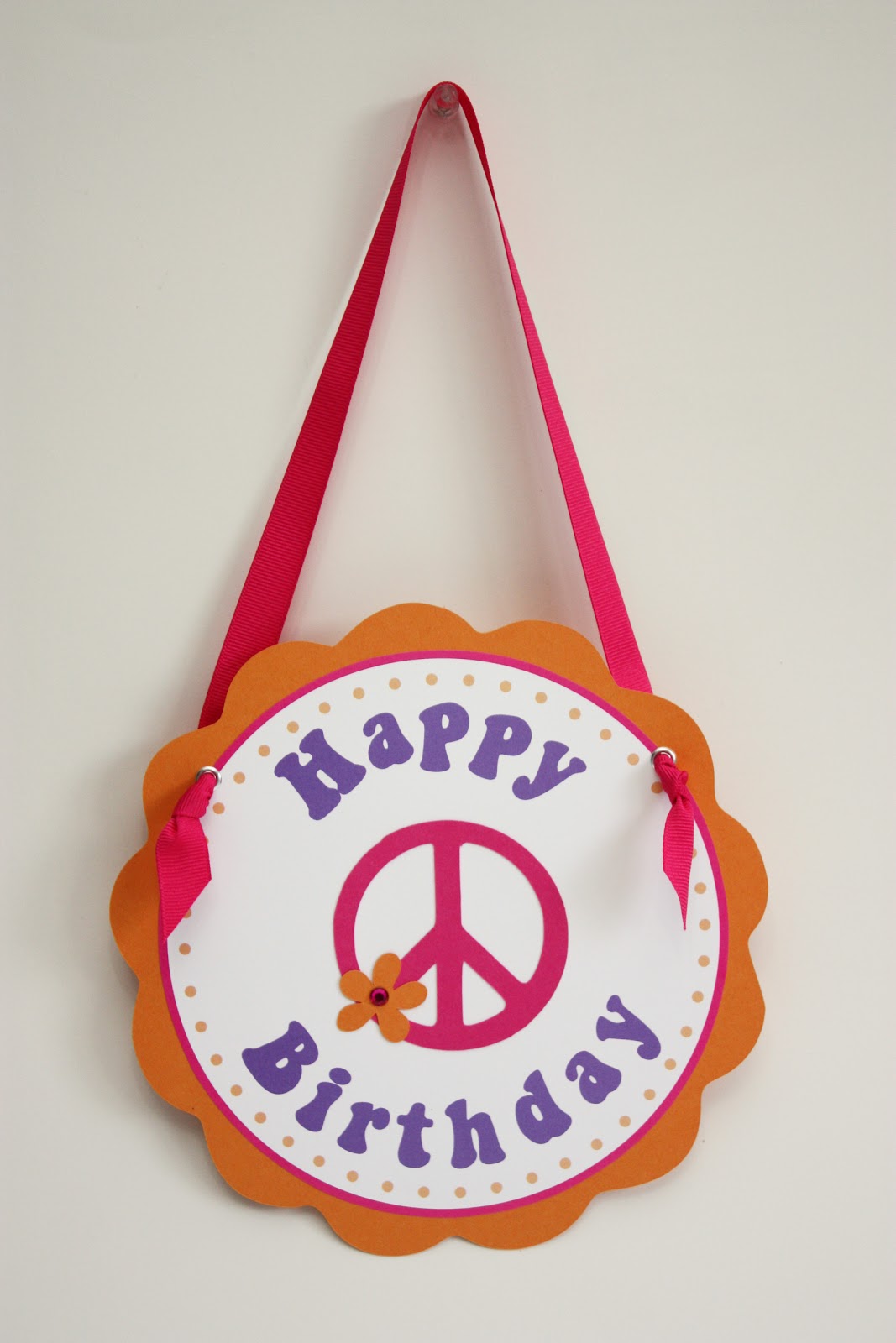 5M Creations: Pink Orange & Purple Peace Sign Birthday Party