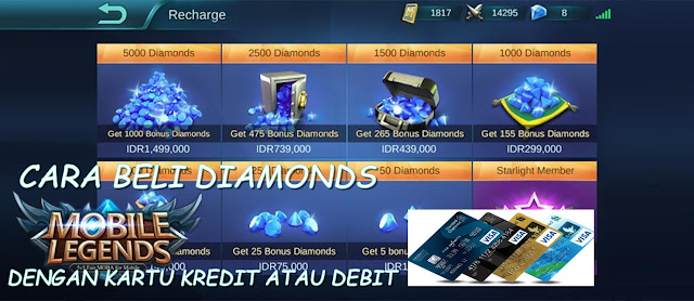 Cara Beli Diamonds Mobile Legends Dengan Kartu Kredit atau Debit Cara Beli Diamonds Mobile Legends Dengan Kartu Kredit atau Debit