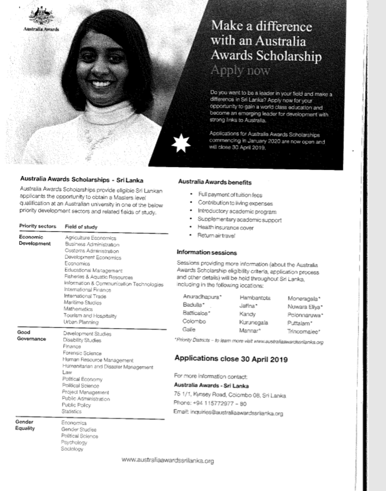 Australia Awards Scholarships for 2020 for Master Degrees TeachMore.lk