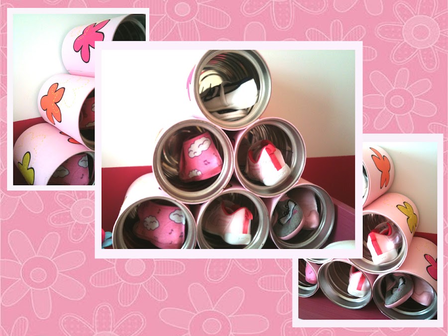 manualidad de zapatero infantil con latas de leche