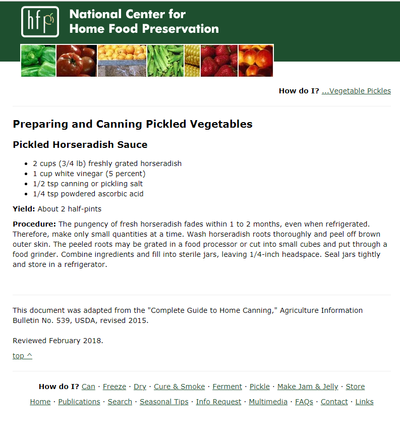 Safe Canning Recipes Horseradish Recipes