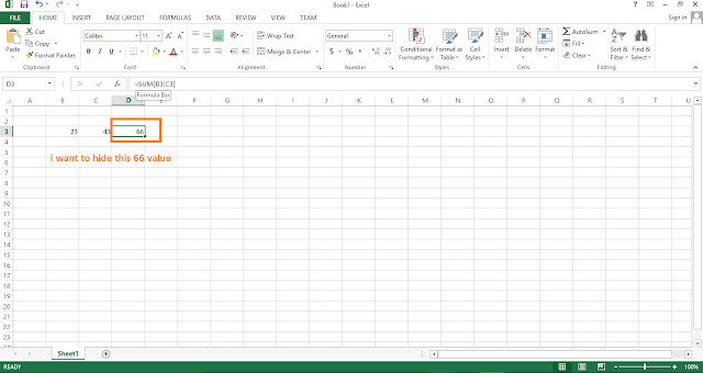 Hide Result in Excel