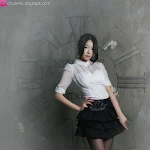 Lee Eun Seo - White Sheer and ruffle skirt