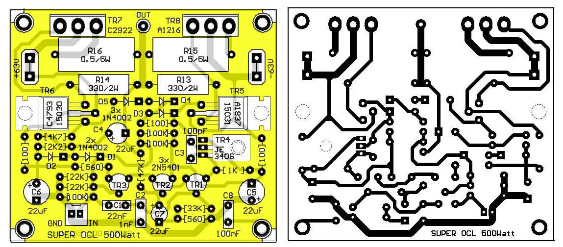 Power Amplifier Super OCL 500W Circuit - Electronic Circuit