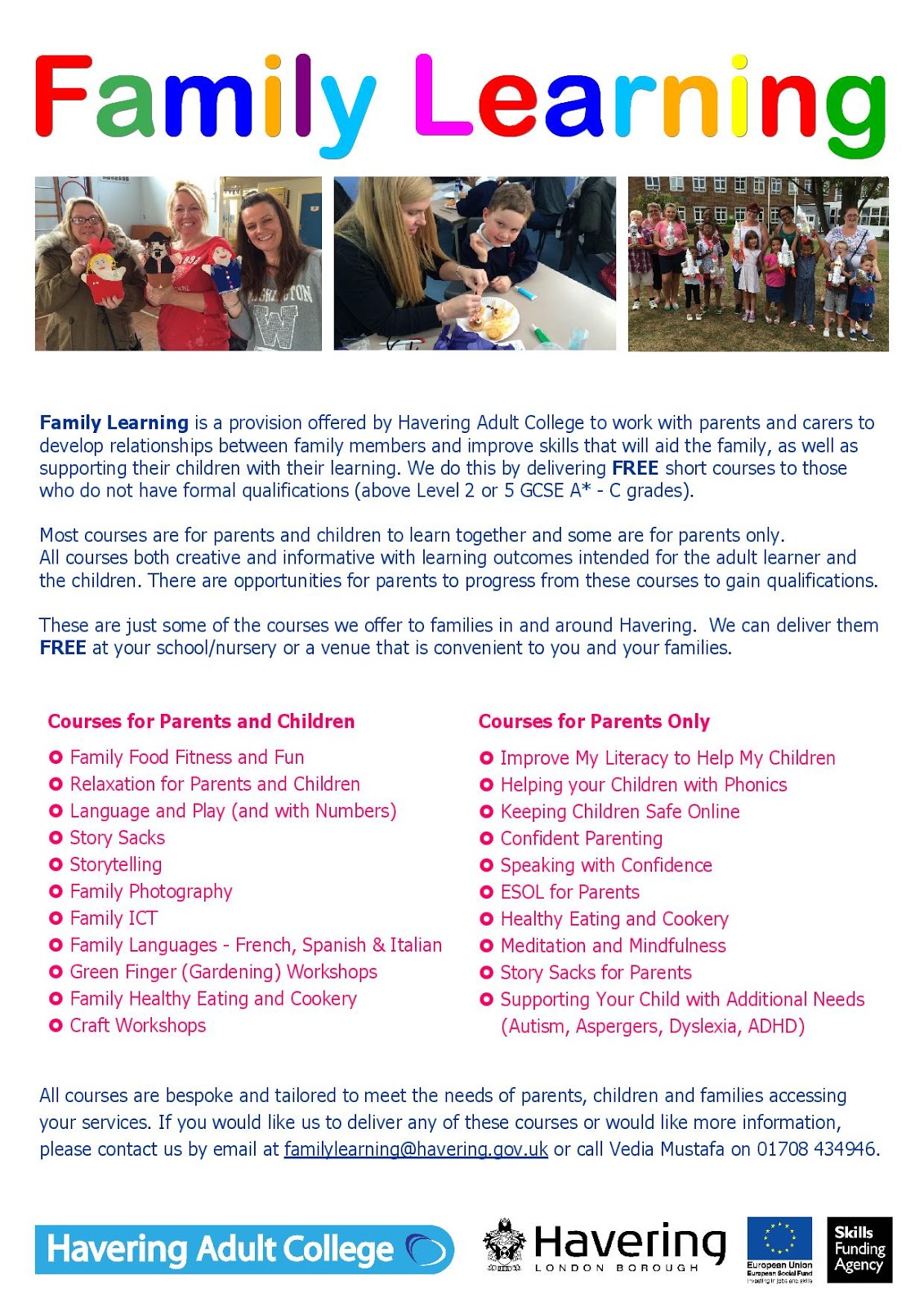 Mead Primary Havering Adult College Family Learning