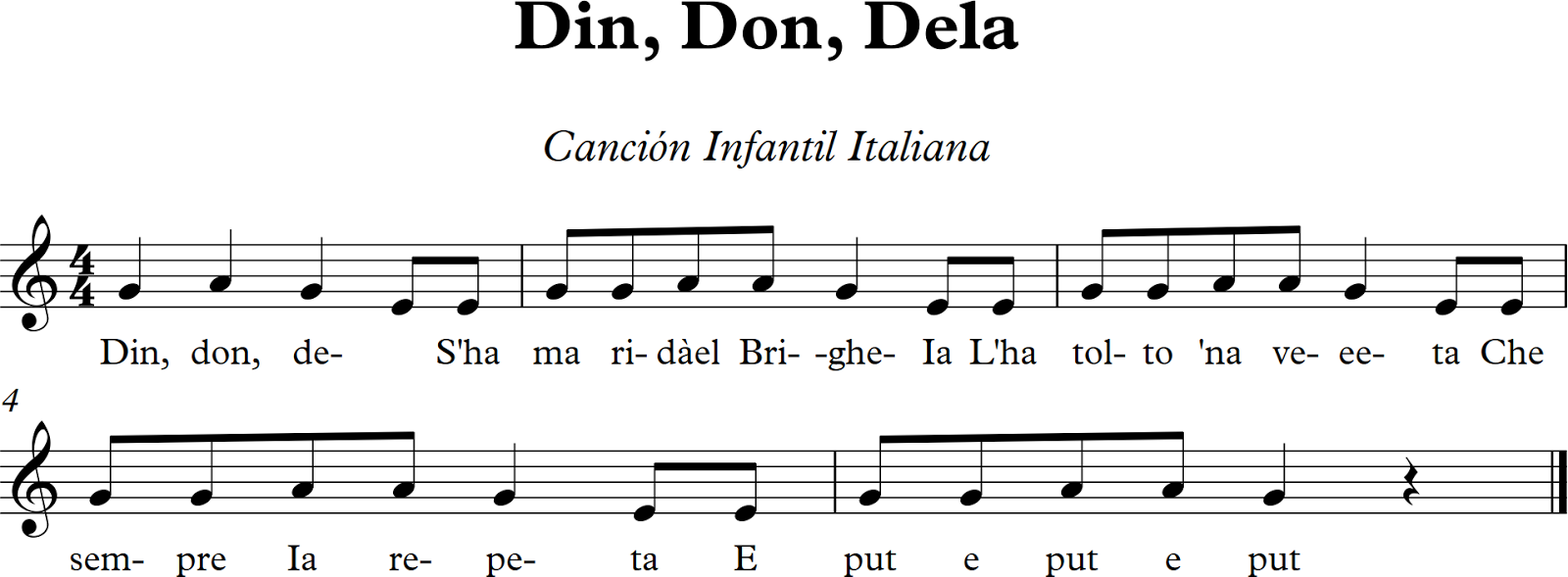 Din Don Dan En Flauta Dulce Notas descubrelamusica.com