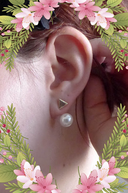 boucles d'oreilles perle et triangle