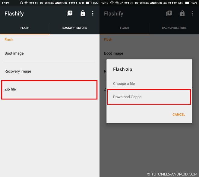 Flasher les Gapps Android avec Flashify