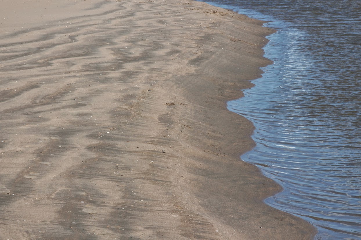 curved sand and water