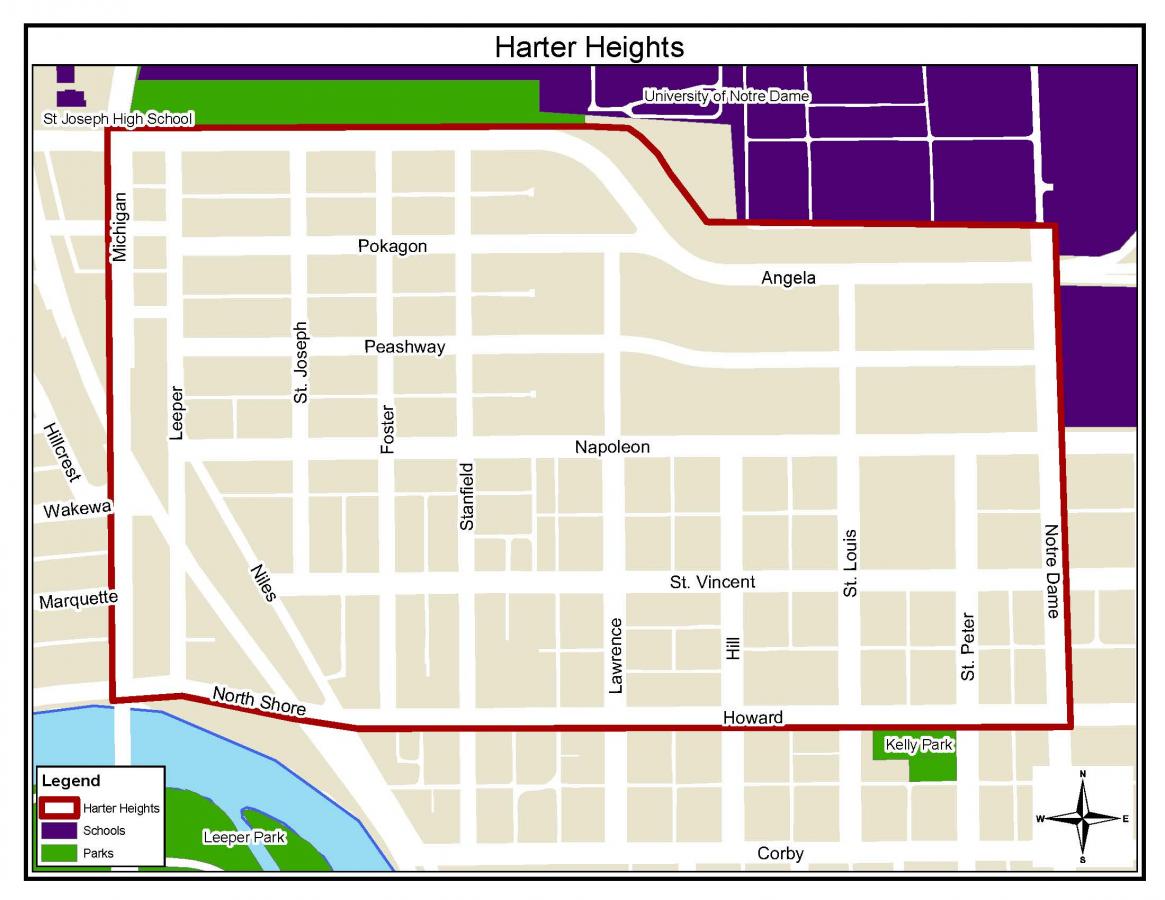 the map above shows the area commonly known as harter heights the residential area southwest of notre dame s campus for years it has been one of the the map above shows the area commonly known as harter heights the residential area southwest of notre dame s campus for years it has been one of the