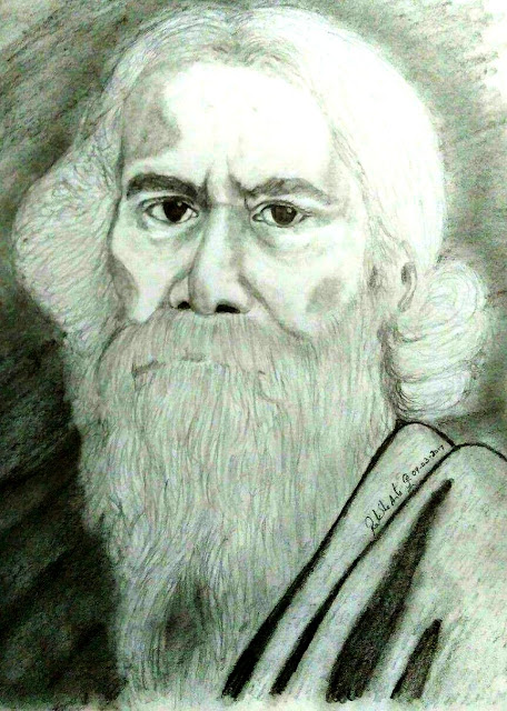 PENCIL DRAWING - Rabindranath Tagore PENCIL DRAWING - Rabindranath Tagore