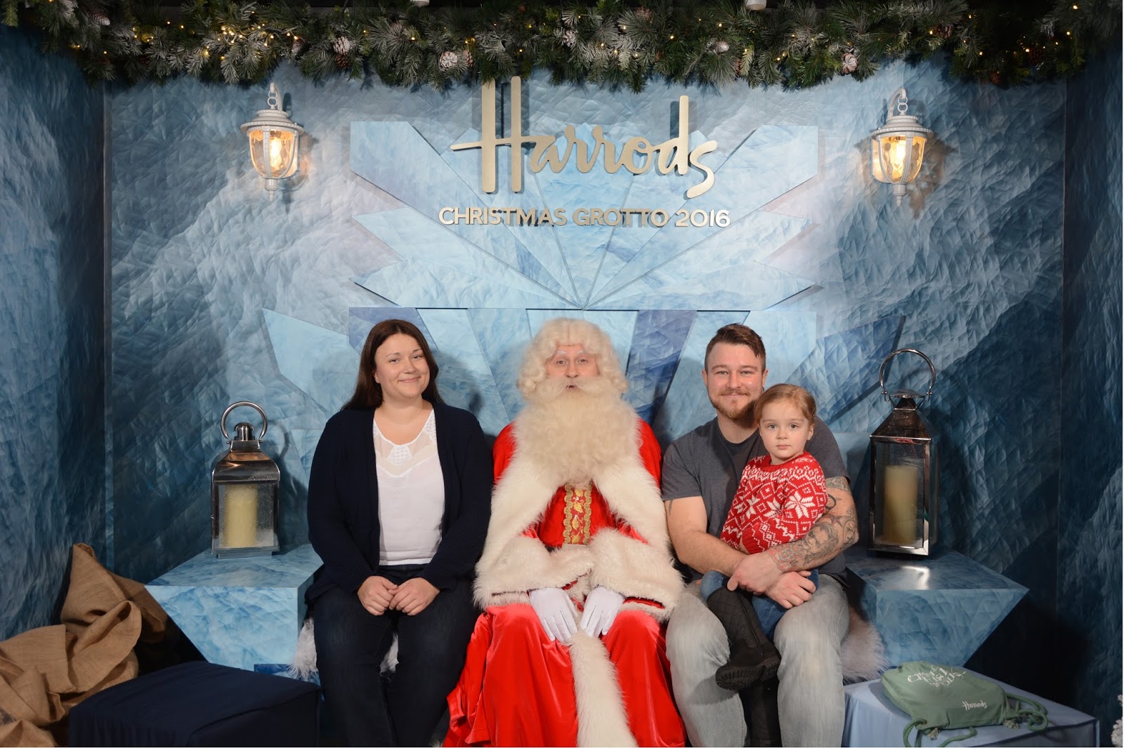 family picture with santa at harrods christmas grotto 2016 