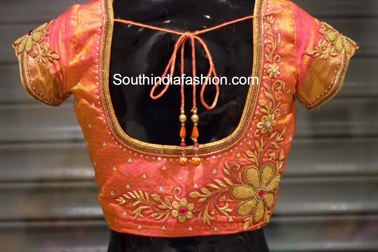 Zardosi Work Blouse for Wedding Sarees – South India Fashion