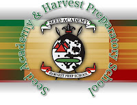 Harvest Prep logo with African shield and spears, red green black color scheme