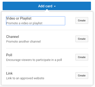 Selecting the 'Add Card' drop-down