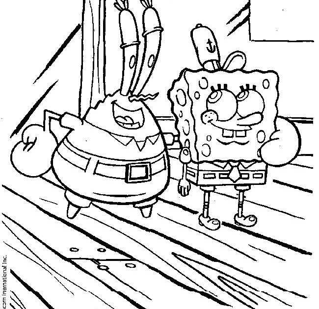 SPONGEBOB COLORING PAGES: SpongeBob and Mr.Krabs Coloring