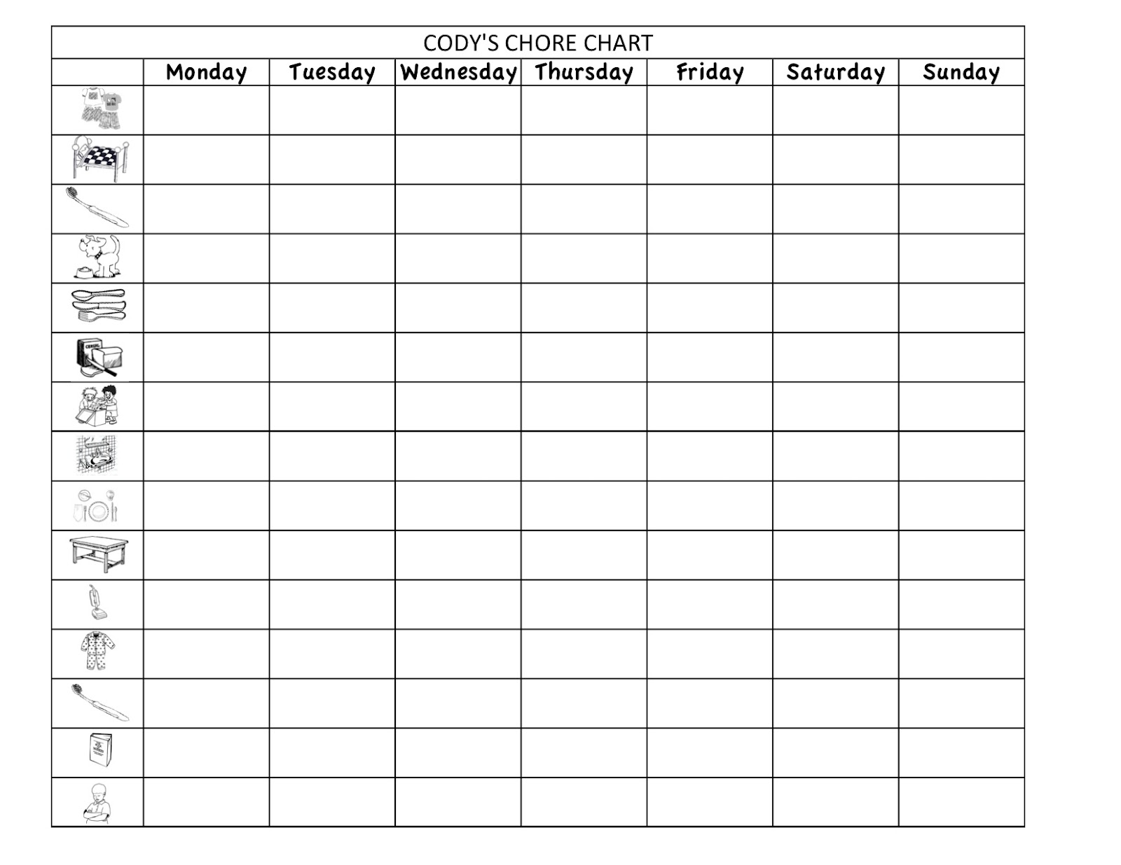 Can I Make It Do It Chore Chart