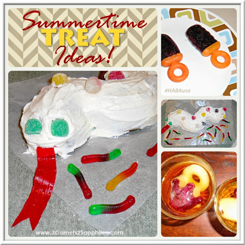 A snake cake and other summertime party treat ideas | from 3 Garnets & 2 Sapphires